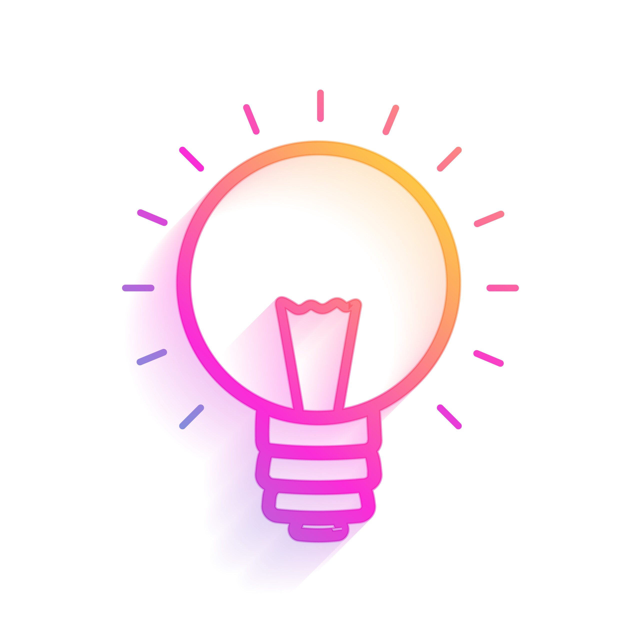 creative success idea concept light bulb with rays